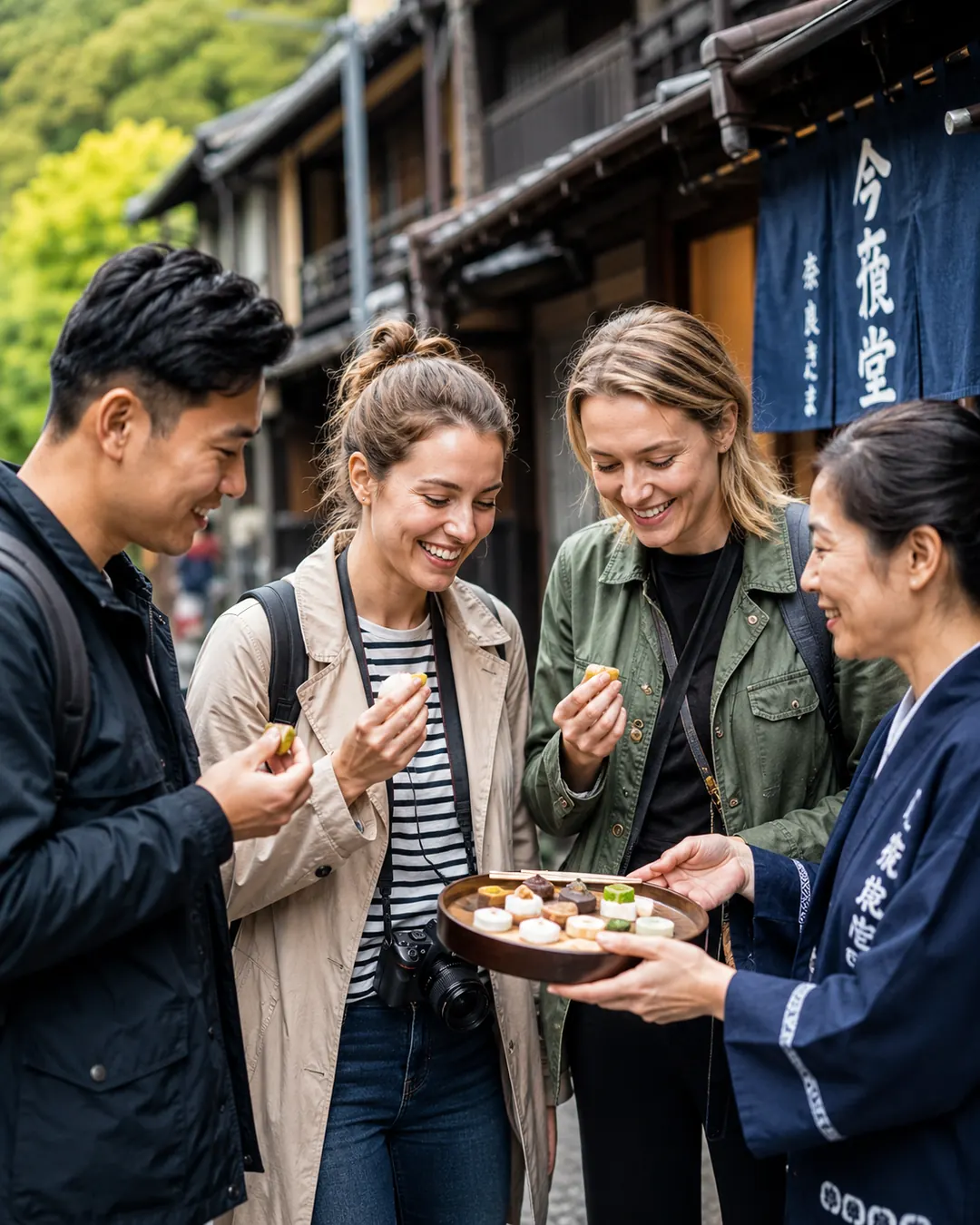 Travelers smiling together after a local experience